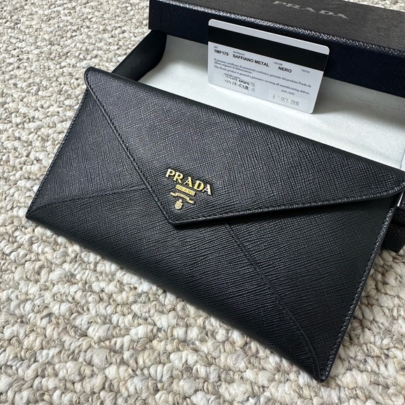 PRADA Saffiano Leather Long Envelope Wallet - Picture 3 of 11